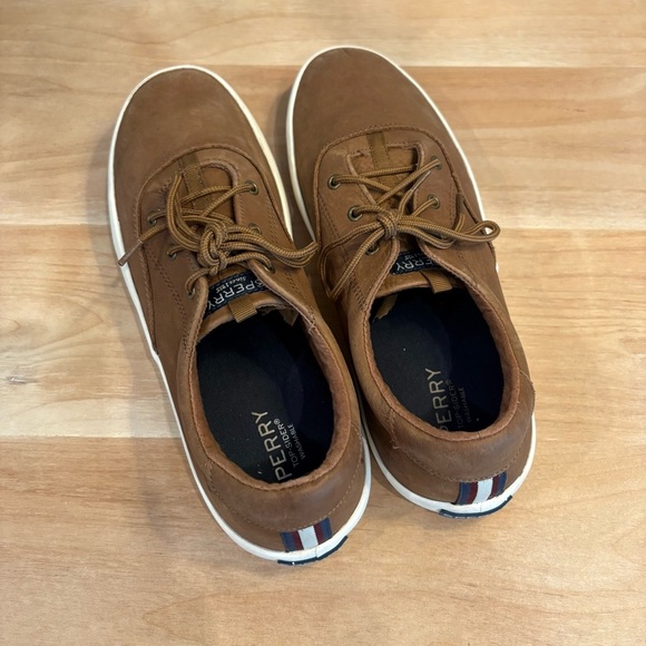 Youth Unisex 7 Sperry Spinnaker Washable Boat Nautical Leather Brown Shoes - Picture 4 of 11